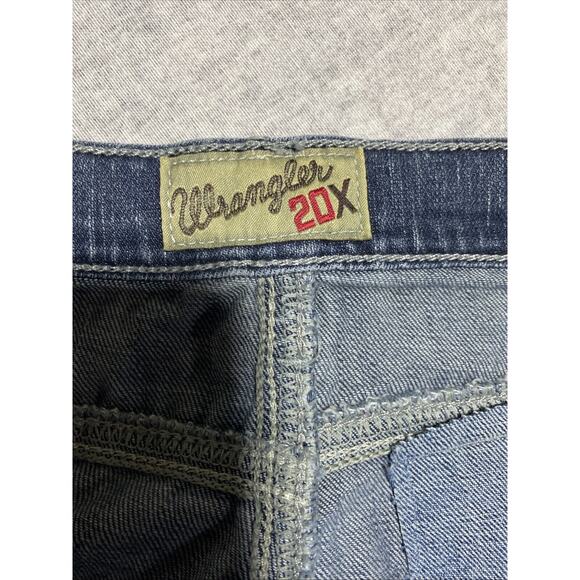 Wrangler 20X Jeans Mens Tag 36x34 Actual 37x32.5 Straight Western Cowboy Patched - Picture 7 of 16